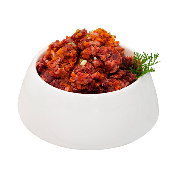 Roter Rindfleischmix mit Gemüse Barf Menü